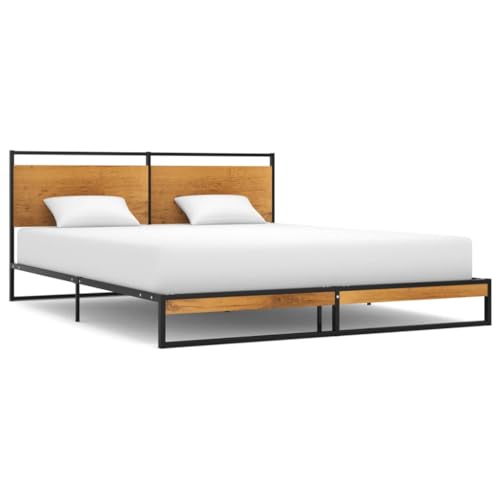 KTHLBRH Betten Kopfteil Bett Doppelbett Bettgestell Metall 160x200 cm Geeignet für Familienzimmer von KTHLBRH