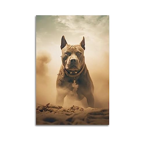 KTIN Tierposter American Pit Bull Terrier Vintage Art Poster Dekorative Malerei Leinwand Wandposter und Kunstdruck Modern Familie Schlafzimmer Dekor Poster 50 x 75 cm von KTIN