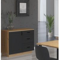 Küchen Preisbombe - Kommode Stilo 100 cm Esszimmer Landhaus Grau Eiche Artisan Buffet Küche Anrichte von KÜCHEN PREISBOMBE