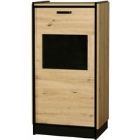 Vitrine Karia Kommode Anbauwand Schrankwand Esszimmer Eiche Artisan + Schwarz von KÜCHEN PREISBOMBE