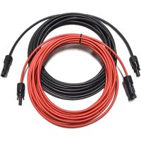 Solarkabel Verlängerungskabel schwarz rot 4 - 6mm² mit montiertem Stecker MC4 2x 1m 4mm² 0% MwSt Stecker 4mm² von SOLAR ALLIN