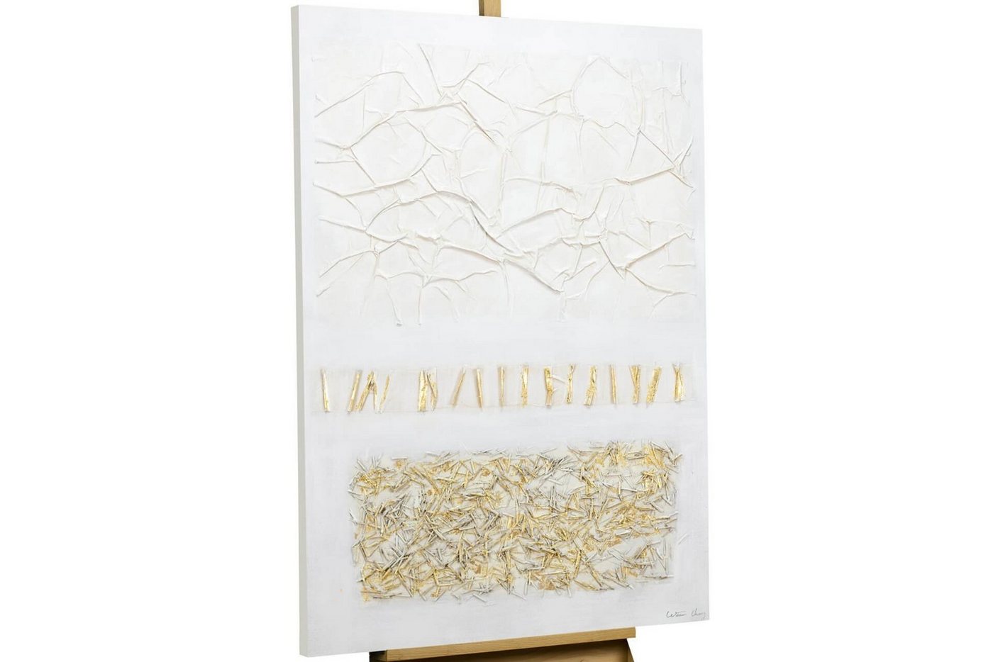 KUNSTLOFT Gemälde Goldene Saat 80x120 cm, Leinwandbild 100% HANDGEMALT Wandbild Wohnzimmer von KUNSTLOFT