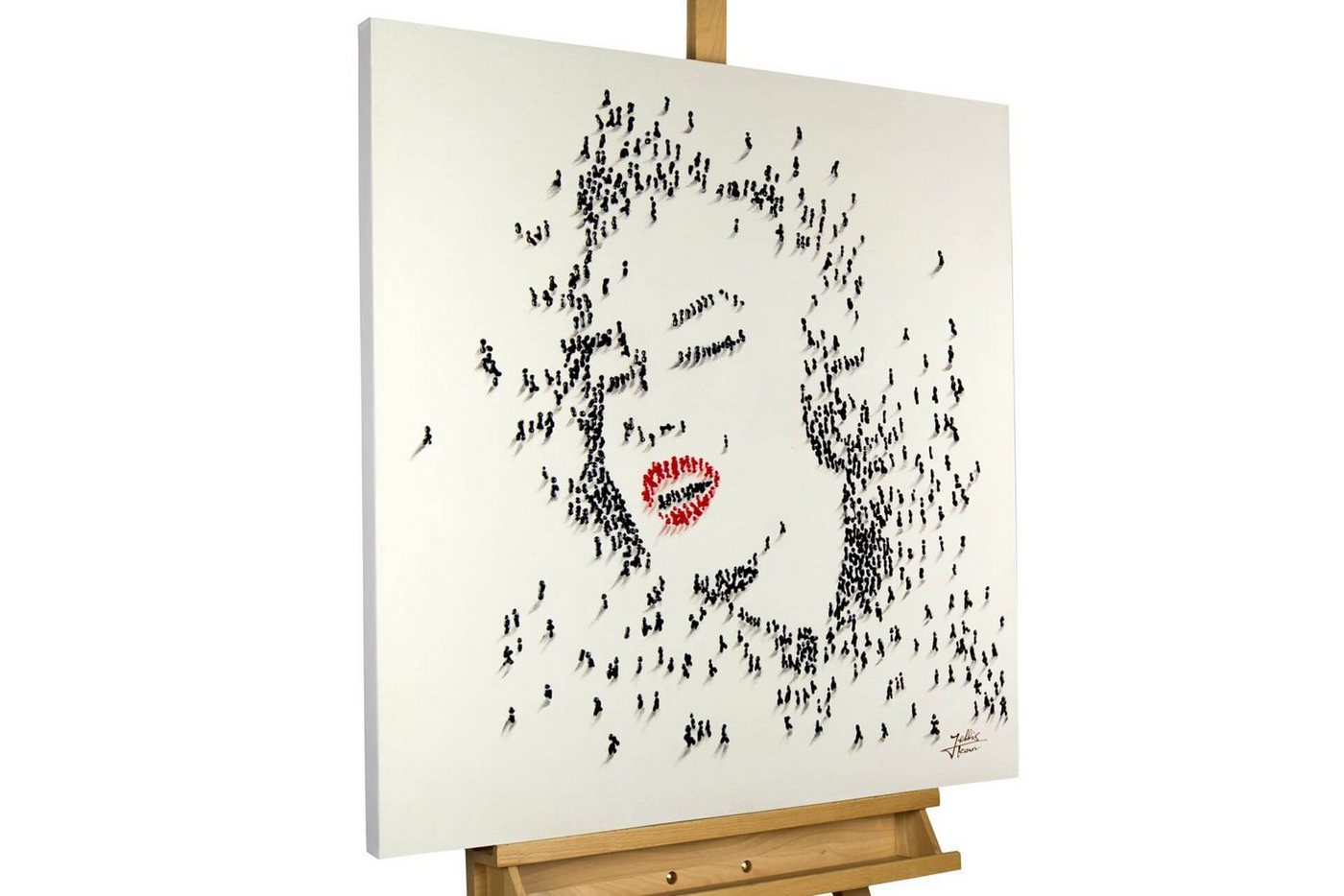 KUNSTLOFT Gemälde Marilyn Monroe 80x80 cm, Leinwandbild 100% HANDGEMALT Wandbild Wohnzimmer von KUNSTLOFT