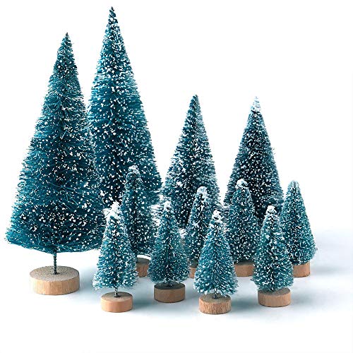 KUUQA 28 stücke Mini Modell Schnee Frost bäume Flasche Pinsel bäume weihnachtsbäume Kunststoff Winter Schnee Ornamente Tabletop Modell bäume für Weihnachtsfeier dekor DIY raumdekor von KUUQA