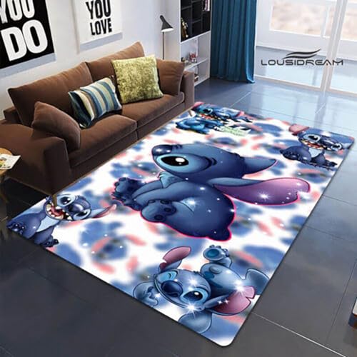 KUentz Teppich Anime Cartoon Weicher Stitch Teppich rutschfeste Badematte Fußmatten Für Wohnzimmer Schlafzimmer Büro Dekor- Kid Play Bodenmatte von KUentz