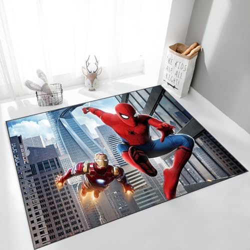 Spiderman-Teppich, Kinderzimmer Bodenmatte Schlafzimmer Nicht -Schlupf -Teppich Dekoration, Spielmatte Lernbereich Teppich Pädagogischer Spielteppich Für Mädchen Kinderzimmer Spielzimmer, 80x120cm von KUentz