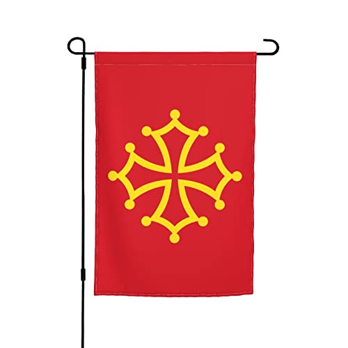 Flagge von Okzitanien, Gartenflagge, 30,5 x 45,7 cm, doppelseitige Gartenflaggen für den Außenbereich, vertikale Flagge, Hof, Rasen, Außendekoration von KWQDOZF