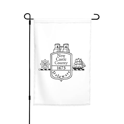 Gartenflagge mit Siegel des New Castle County, 30,5 x 45,7 cm, doppelseitige Gartenflaggen für den Außenbereich, vertikale Flagge für Hof, Rasen, Außendekoration von KWQDOZF