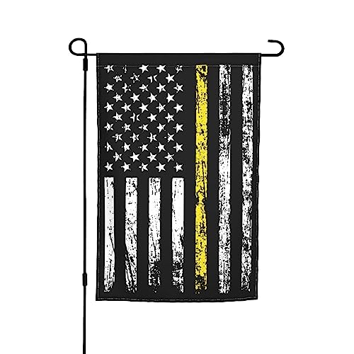 Gartenflagge mit gelber Linie, 30,5 x 45,7 cm, doppelseitige Gartenflaggen für den Außenbereich, vertikale Flagge, Hof, Rasen, Außendekoration von KWQDOZF