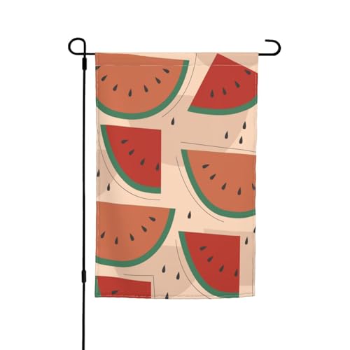 Gartenflagge mit nahtlosem Wassermelonen-Obst-Muster, 30,5 x 45,7 cm, doppelseitige Außendekoration, Banner, saisonale Flaggen, Heimdekorationsflagge, Hof-Willkommensflaggen von KWQDOZF