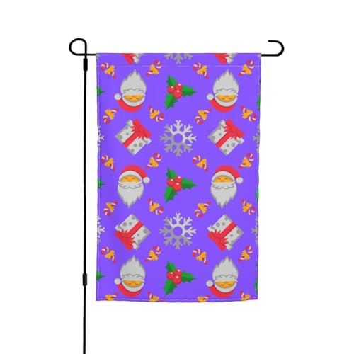 Gartenflagge mit nahtlosem Weihnachtsmann-Muster, 30,5 x 45,7 cm, doppelseitige Außendekoration, Banner, saisonale Flaggen, Heimdekorationsflagge, Hof-Willkommensflaggen von KWQDOZF