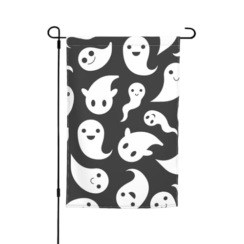 Halloween-Gartenflagge mit nahtlosem Muster, 30,5 x 45,7 cm, doppelseitige Außendekoration, Banner, saisonale Flaggen, Heimdekorationsflagge, Hof-Willkommensflaggen von KWQDOZF