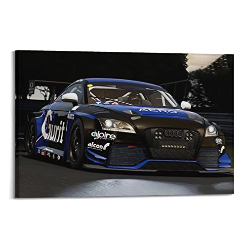 KYNA Sportauto-Poster für Audi TT RS Supercar Racing Car Poster Dekorative Malerei Leinwand Wandposter und Kunstbild Druck Moderne Familie Schlafzimmer Dekor Poster 60 x 90 cm von KYNA