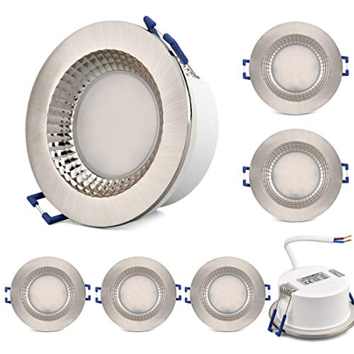 KYOTECH LED Einbaustrahler Neutralweiss Ultra Flach IP65 Bad einbaustrahler 6W 230V 500LM Neutralweiß 4500K,Feuchtraum Dusche Einbauspot aussen Wasserdicht LED Einbauleuchte Bad Deckenspot von KYOTECH