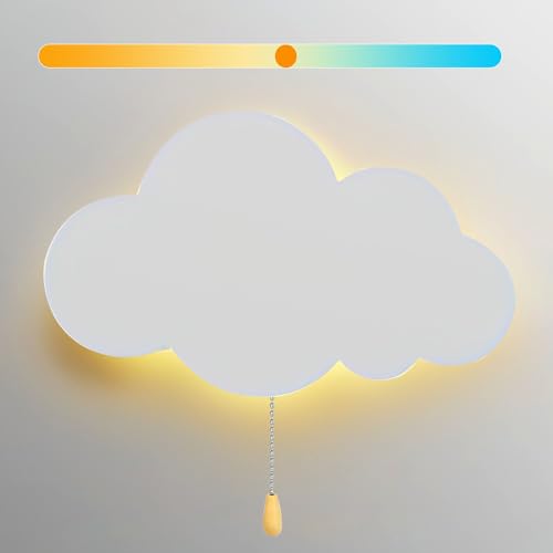 KZT Wandleuchte mit Schalter Innen Wandlampe mit Zugschalter LED Kinderzimmer Nachttischlampe Junge Mädchen Wolke Nachtlicht 3 Farbtemperatur Dimmbar Wandbeleuchtung für Babyzimmer Schlafzimmer Hotel KZT Wandleuchte mit Schalter Innen Wandlampe mit Zugschalter LED Kinderzimmer Nachttischlampe Junge Mädchen Wolke Nachtlicht 3 Farbtemperatur Dimmbar Wandbeleuchtung für Babyzimmer Schlafzimmer Hotel von KZT