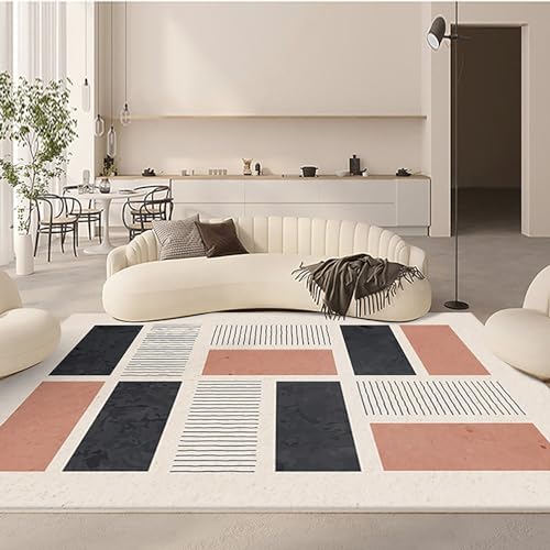 Bettvorleger fürs Schlafzimmer, maschinenwaschbarer Teppich im Wohnzimmer, rutschfester Plüschteppich für Kinderzimmer, Mädchen- und Jungenzimmer, moderner gepolsterter Teppich.(Color:B,Size:140X200cm von Kaaeaoa