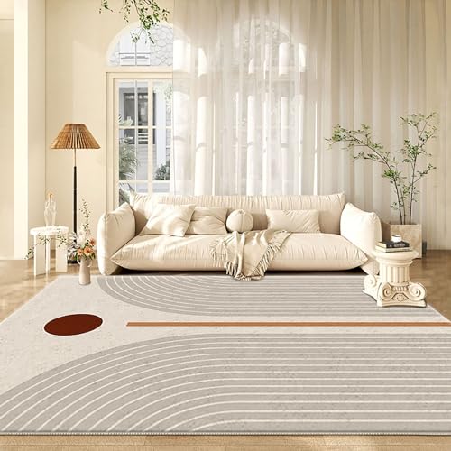 Kaaeaoa Künstlerischer großflächiger Teppich, maschinenwaschbarer Wohnzimmerteppich, einfacher Abstrakter Schlafzimmerteppich, Rutschfester(E,250x350cm) von Kaaeaoa