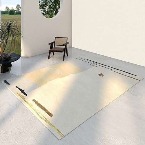 Moderner, süßer Teppich, geeignet als ästhetischer Teppich im Schlafzimmer und Schlafsaal, dünn, regelmäßig geformt, waschbar, moderner, abstrakter, minimalistischer Wohnzimmerteppich(Color:A,Size:120 von Kaaeaoa