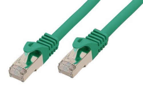 Kabelmeister® SO-34664 Cat7 Ethernet 10-Gigabit LAN Patchkabel mit Cat 6A Steckern, 15 m, Kupferleiter, Rastnasenschutz RNS, doppelt geschirmt S/FTP, PiMF, 500MHz, Halogenfrei Grün von Kabelmeister