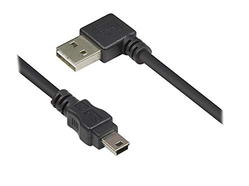 Kabelmeister SO-37151 USB 2.0 Kabel 0,5 m - EASY Stecker A (beidseitig verwendbar, gewinkelt) an Mini B 5-pin Stecker - Folien- und Geflechtschirmung, Kupferadern Schwarz von Kabelmeister