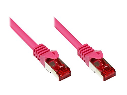 Kabelmeister® Cat.6 Ethernet LAN Patchkabel mit Rastnasenschutz - S/FTP, PiMF, PVC, 250MHz - Gigabit-fähig - Magenta, 30m von Kabelmeister