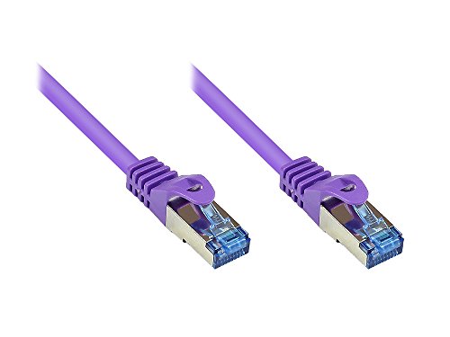 Kabelmeister® Cat.6A Ethernet LAN Patchkabel mit Rastnasenschutz - S/FTP, PiMF, PVC, 500MHz, halogenfrei- 10-Gigabit-fähig - violett, 1m von Kabelmeister