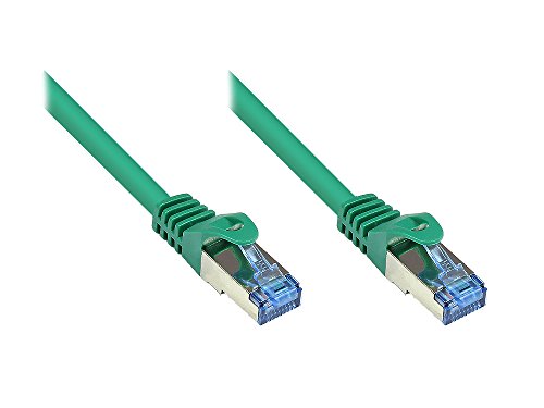 Kabelmeister® SO-31436 Cat6A Ethernet 10-Gigabit LAN Patchkabel, 1,5 m, Kupferleiter, Rastnasenschutz RNS, doppelt geschirmt S/FTP, PiMF, 500MHz, Halogenfrei Grün von Kabelmeister