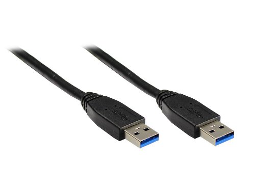 Kabelmeister SO-30348 USB 3.0 Kabel 0,5 m - USB 3.0 Stecker A an Stecker A - Folien- und Geflechtschirmung, Kupferadern - Super Speed bis zu 5Gbit/s, kompatibel zu USB 2.0/1.0 Schwarz von Kabelmeister