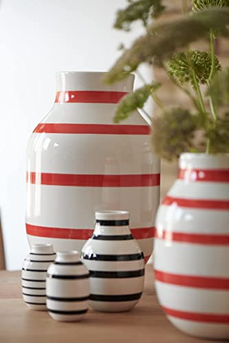 Kähler Miniatur Vasen 3 Stck. Omaggio mit handgemalten Streifen, schwarz von HAK Kähler
