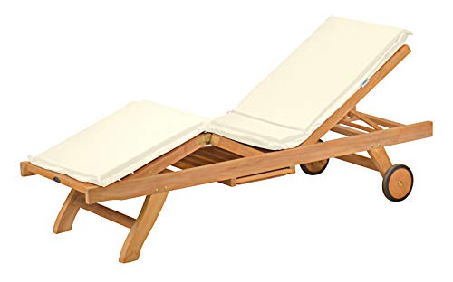 Liegenauflage Auflage für Gartenliege altweiß Creme beige Premium Made in Germany von Kai Wiechmann