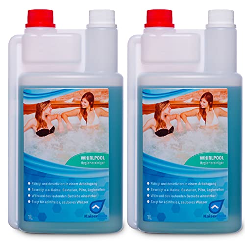 KaiserRein 2 x 1 L (2 L) Whirlpool Desinfektionsmittel für die zuverlässige Wasserpflege I Whirlpool Reiniger Desinfektion I Whirlpoolreiniger, Poolreiniger von KaiserRein professional