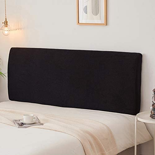 Kamanan Bettkopfteil Hussen Kopfteilbezug All-Inclusive Kopfteilbezug Dehnbare Kopfteilbezug Bett Kopfteil Bezug Elastisch für Gepolstertes Schlafzimmer Kopfteil (Schwarz, 170-190cm) von Kamanan