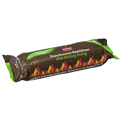 Danto Spar-Set: 10 Stück KaminoFlam® Dauerbrenner-Kaminfeuer, 100% nachwachsende Rohstoffe, für Kaminofen, Kachelofen, Holzofen von Kamino-Flam