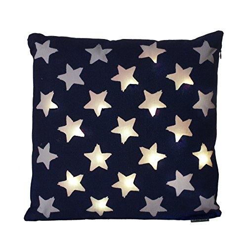 Kanguru la coperta con le maniche LICHT Kissen mit LED-Leuchten innen, Blau, 39x39 cm von Kanguru