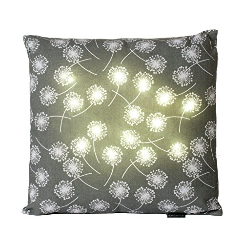 Kanguru la coperta con le maniche LICHT Kissen mit LED-Leuchten innen, Polyester-Baumwolle, Grau, 39x39 cm von Kanguru