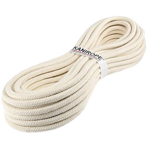 Kanirope® Baumwollseil COBRAID 10mm 10m Farbe Cremig Weiß 16-Fach geflochten von Kanirope