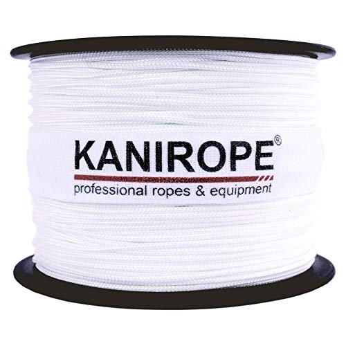 Kanirope® Polyesterseil Seil Polyester POLYBRAID 2mm 100m Weiß 8-Fach geflochten von Kanirope