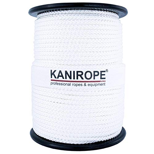 Kanirope® Polyesterseil Seil Polyester POLYBRAID 3mm 100m Weiß 8-fach geflochten von Kanirope