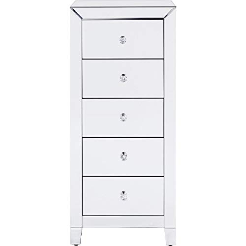 Kare Design Hochkommode Luxury 5 Schübe, glamouröses Highboard, Spiegelkonsole mit Funkelnden Griffen, verspiegeltes Schränkchen im extravagantem Design, Luxus Kommode, (H/B/T) 110x49x41cm von Kare