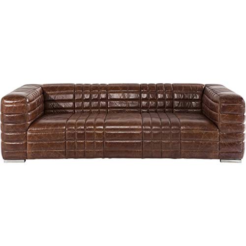 Kare Design Polstersofa Square Dance 3sitzer Couch, XXL Polstercouch, großes, modernes 2er/3er Loungesofa, Echtledercouch, Ledersofa, Ledercouch, Braun (H/B/T) 67x234x112cm, Leder von Kare