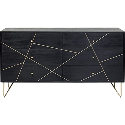 Kare Design Sideboard Gold Vein 6 Schübe, 82x145x45cm von Kare