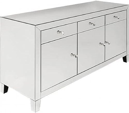 Kare Design Sideboard Luxury, verspiegeltes Sideboard mit Türen und Schubladen, in verschiedenen Ausführungen erhältlich (H/B/T) 77 x 140,5 x 45 cm, Silber von Kare