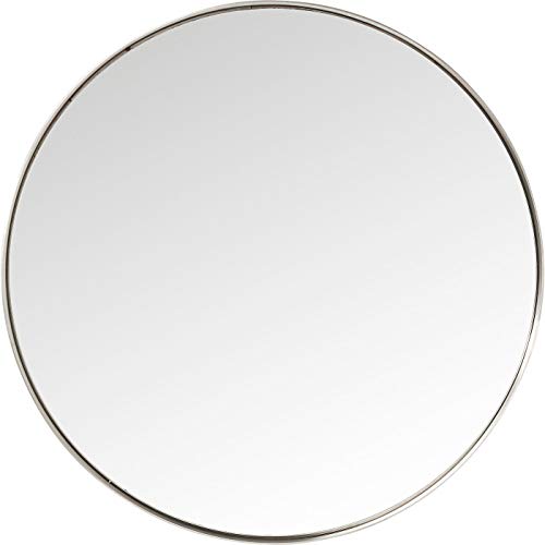 Kare Design Spiegel Curve Round, runder Wandspiegel, Bad Spiegel, Schminkspiegel, Silber (H/B/T) 100x100x5cm von Kare