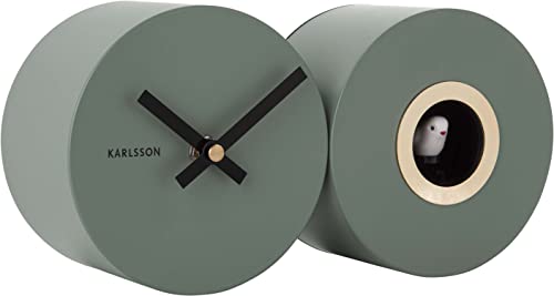 KARLSSON [DL] Wall Clock Duo Cuckoo matt Jungle Green 26 x 13 x 7,2cm, Excl. 3 AA Batteries von Karlsson