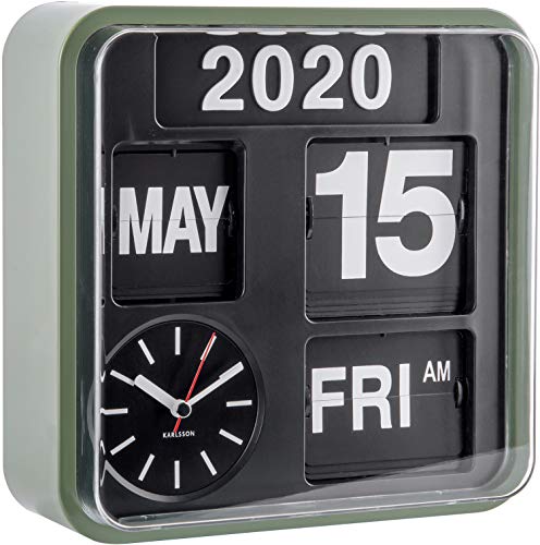 Karlsson by Present Time - Wall Clock - Mini Flip - Kunststoff - grün/schwarz - 24,5 x 24,5 x 10cm - excl. Batterie von Karlsson