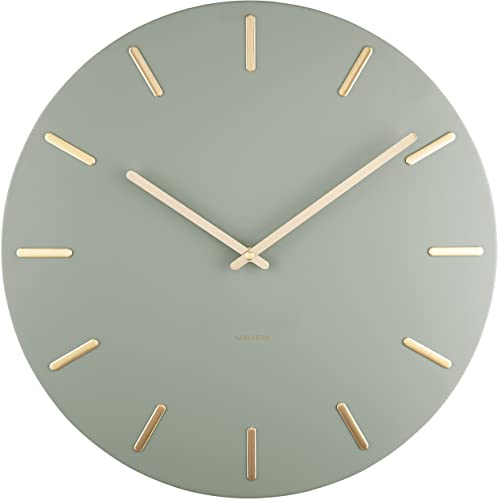 Wall Clock Charm Jungle Green with Gold battons D. 45cm, H. 3,5cm, Excl. 1 AA Battery von Karlsson