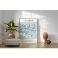 Picasso Abstrakte Linie Kunstdruck, Vintage Poster, Kubismus Wandkunst, Ausstellung, Druckgröße A2/A3 A4 von KarmenArtPrints