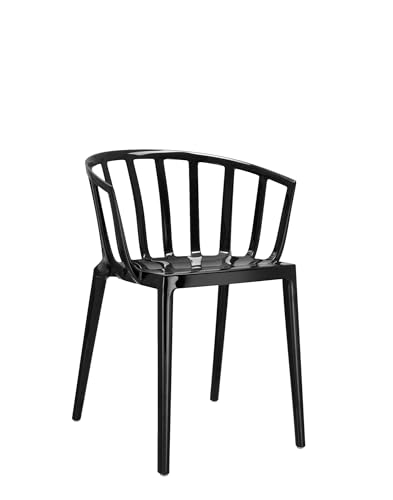 Kartell Venice Sthul, Glänzend Schwarz, Set of 2 von Kartell