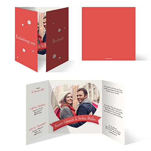 10 x Hochzeitseinladungen Hochzeit Einladungskarten Einladung Karten individuell - Gänseblümchen Liebe von Kartenmachen.de