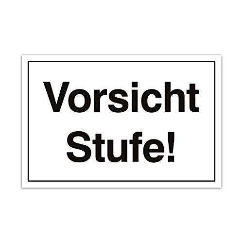 Aluverbund Hinweis Schild 30x20cm Wetterfest Kratzfest Rostfrei UV beständig - Vorsicht Stufe von Kartenmachen.de